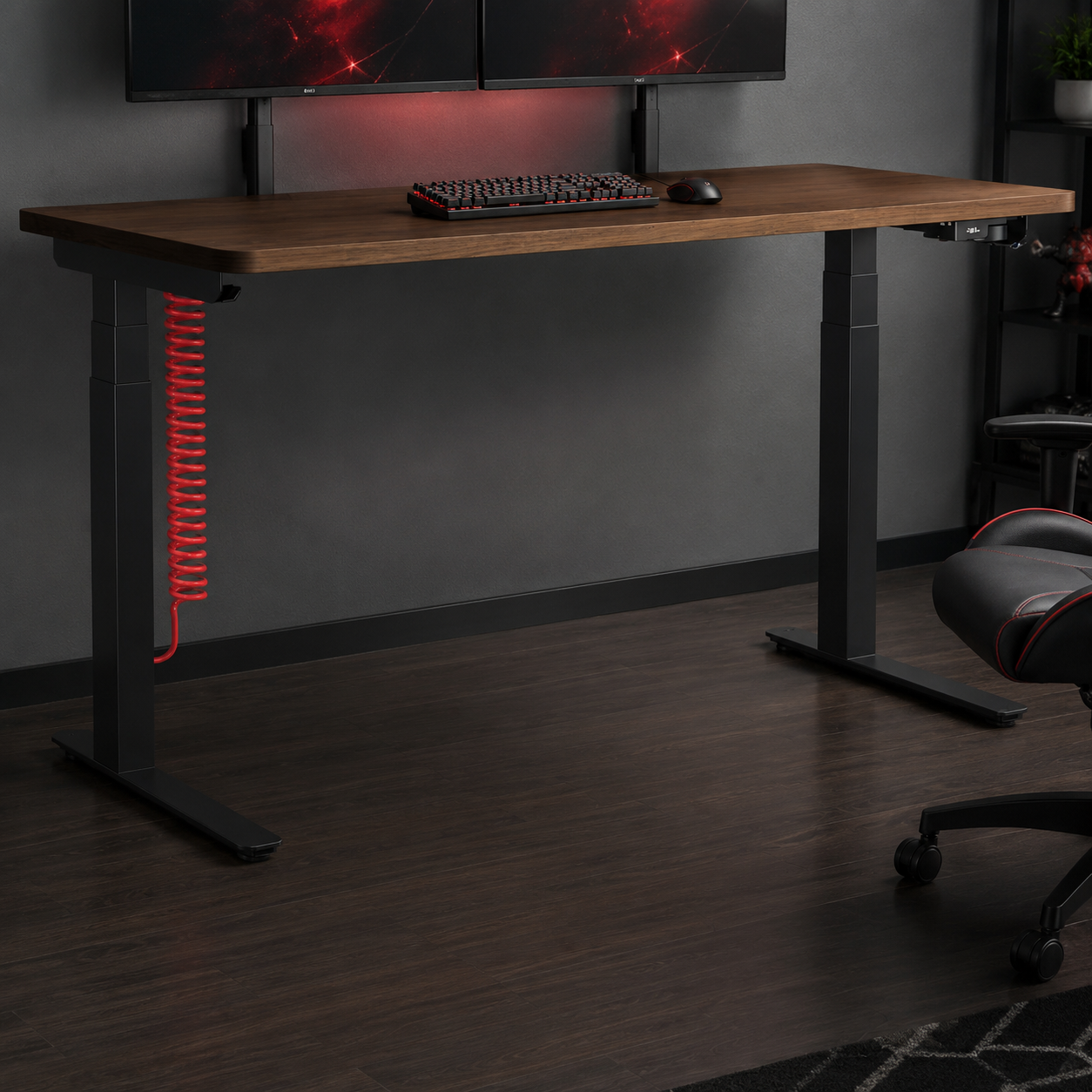 Herman Miller Coyl gaming desk, wide enough for a dual monitor setup