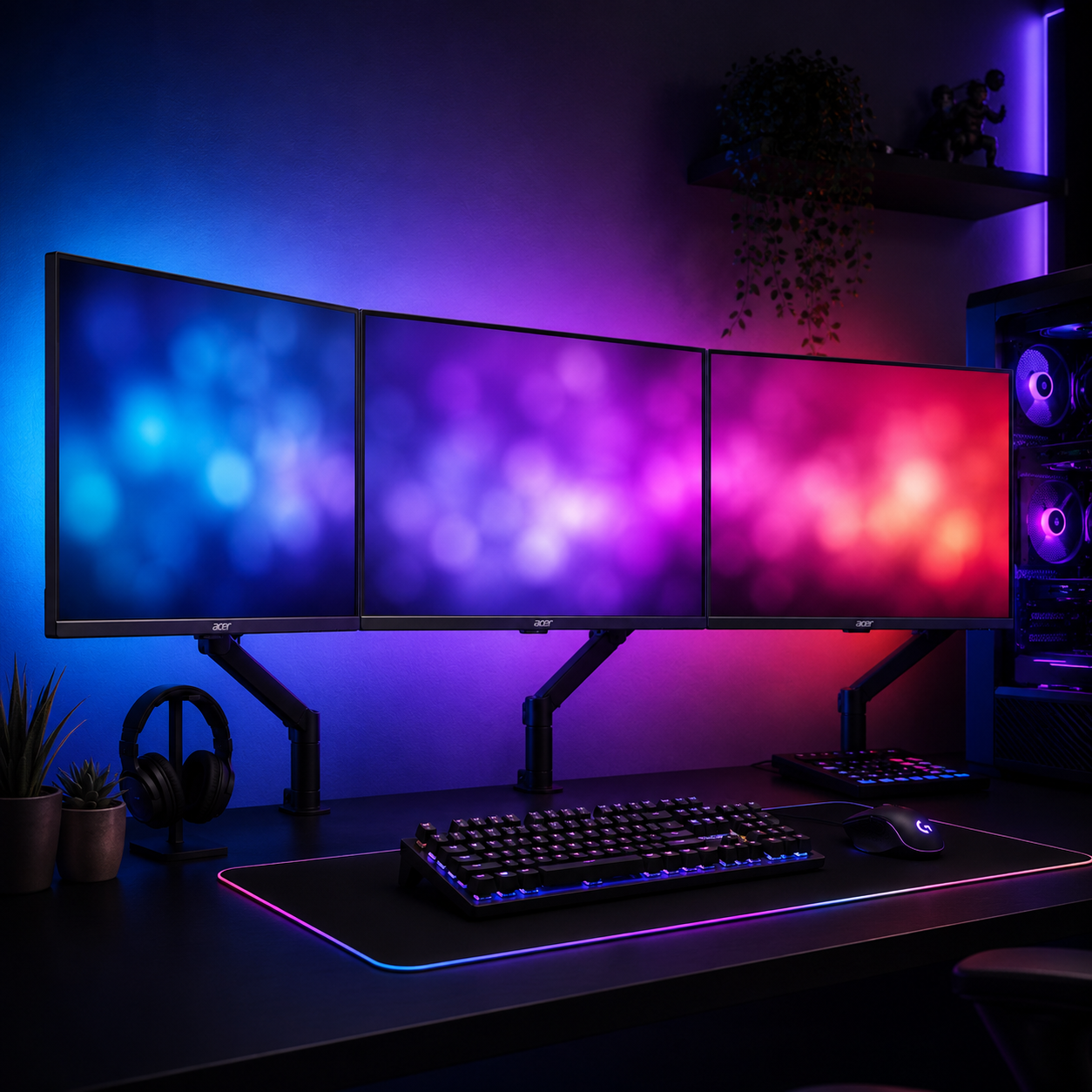 Acer 27 inch FHD IPS monitor, run as a matching pair for a multi-monitor battlestation