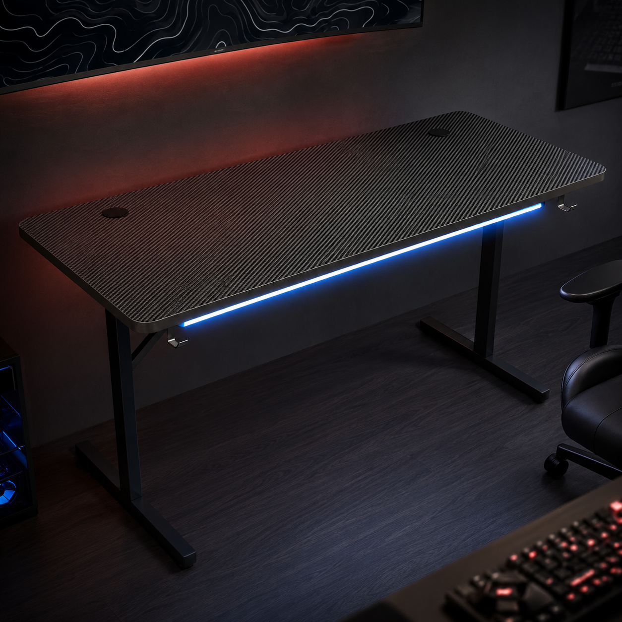 GTPLAYER 55 inch gaming desk with LED lights