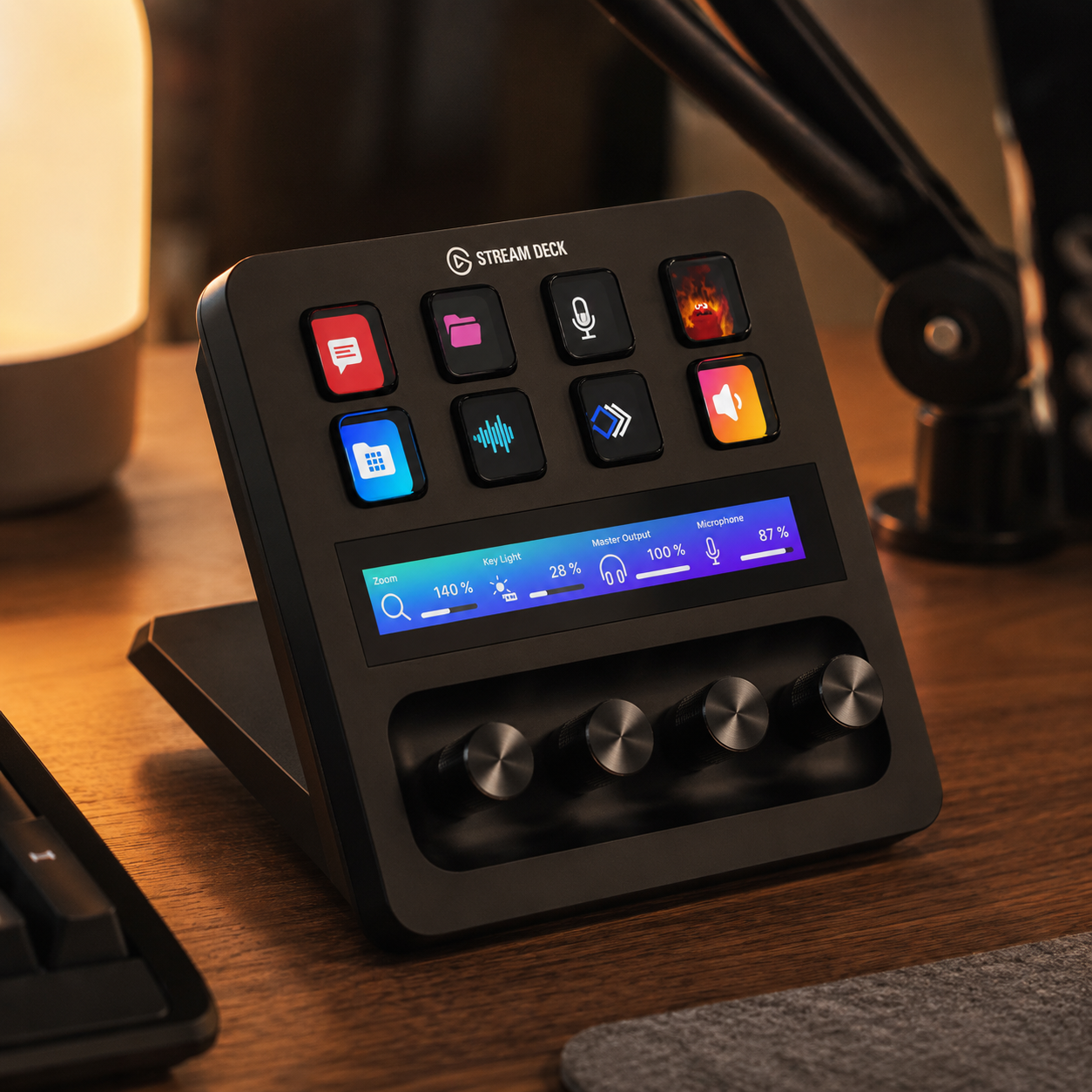 Elgato Stream Deck Plus with audio mixer and studio controller for streaming