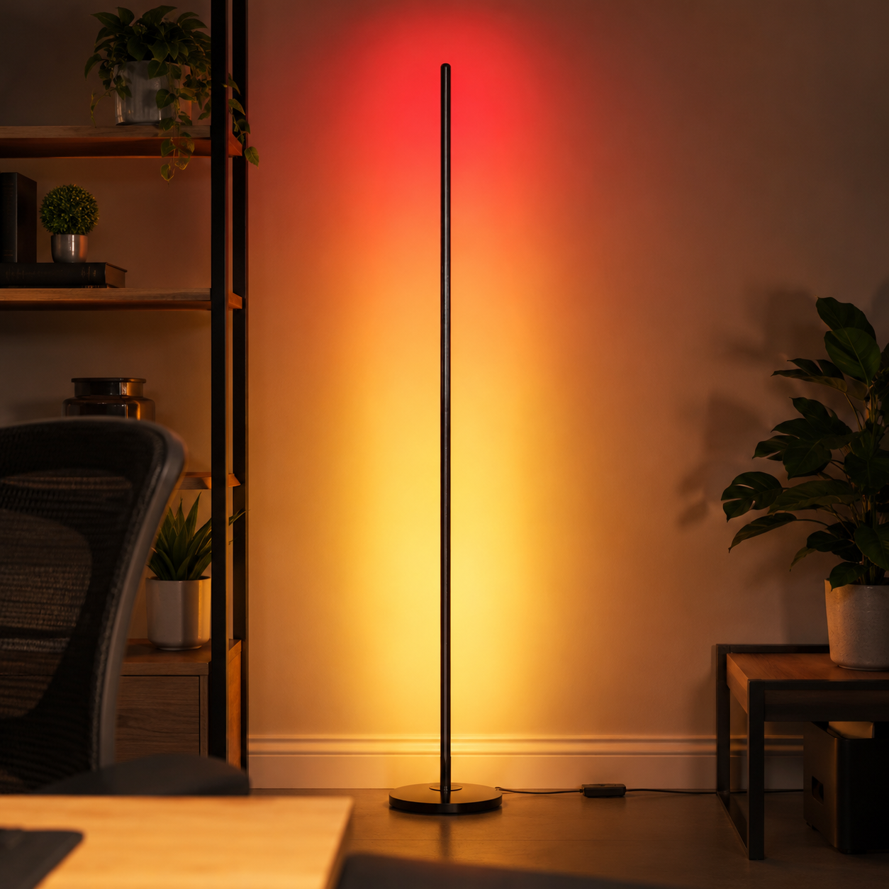 Govee smart floor lamp for accent lighting in a streaming background